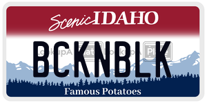 BCKNBLK  license plate in ID