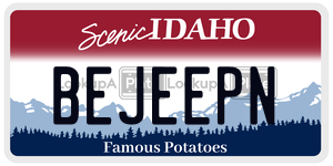 BEJEEPN  license plate in ID