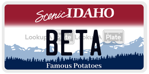 BETA  license plate in ID