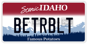BETRBLT  license plate in ID