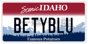 BETYBLU  license plate in ID