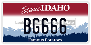 BG666  license plate in ID