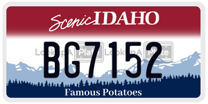 BG7152  license plate in ID