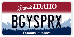 BGYSPRX license plate in Idaho
