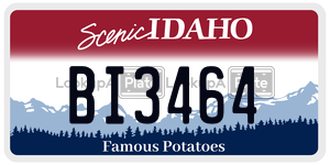 BI3464  license plate in ID