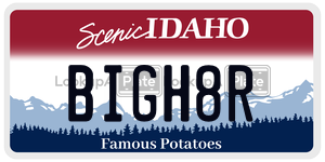 BIGH8R  license plate in ID
