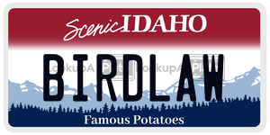 BIRDLAW license plate in Idaho