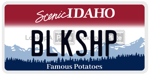 BLKSHP  license plate in ID