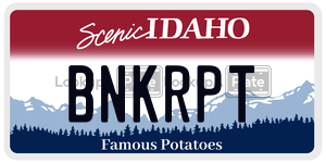 BNKRPT  license plate in ID
