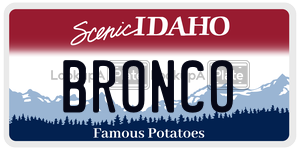 BRONCO  license plate in ID