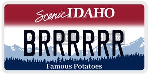 BRRRRRR  license plate in ID