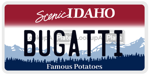BUGATTI  license plate in ID