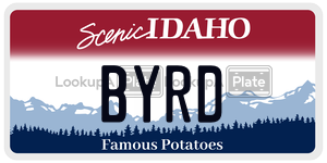 BYRD  license plate in ID