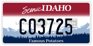 C03725  license plate in ID