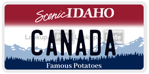 CANADA  license plate in ID