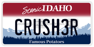 CRUSH3R  license plate in ID