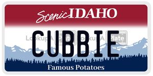 CUBBIE  license plate in ID