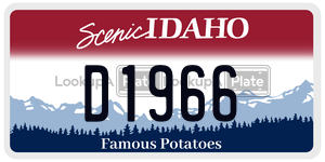 D1966  license plate in ID