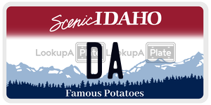 DA  license plate in ID