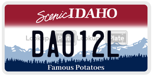 DA012L  license plate in ID