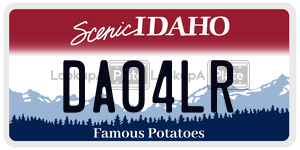 DA04LR  license plate in ID