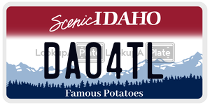 DA04TL  license plate in ID