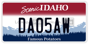 DA05AW  license plate in ID