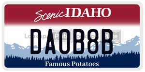 DA0B8B  license plate in ID