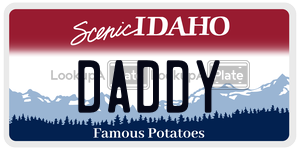 DADDY  license plate in ID
