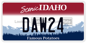 DAW24  license plate in ID
