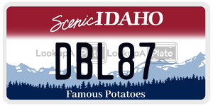 DBL87  license plate in ID