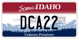 DCA22  license plate in ID