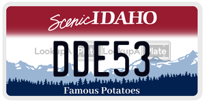DDE53  license plate in ID