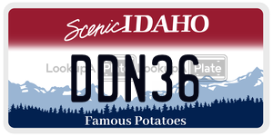 DDN36  license plate in ID