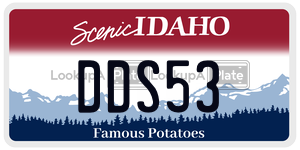 DDS53  license plate in ID