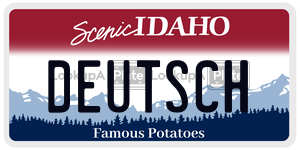 DEUTSCH  license plate in ID