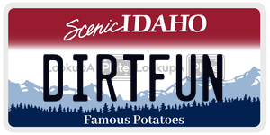 DIRTFUN  license plate in ID