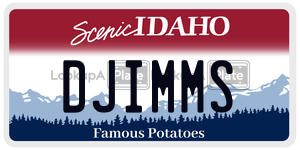 DJIMMS  license plate in ID