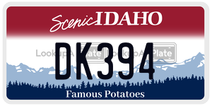 DK394 license plate in Idaho