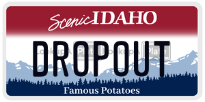 DROPOUT  license plate in ID