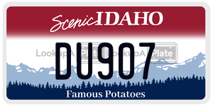 DU907  license plate in ID