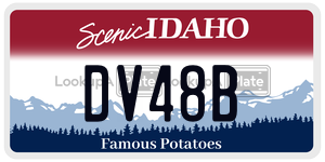 DV48B  license plate in ID