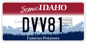 DVV81  license plate in ID