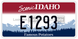 E1293  license plate in ID