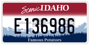 E136986  license plate in ID