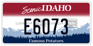 E6073  license plate in ID
