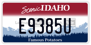 E9385U  license plate in ID