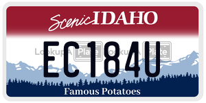 EC184U  license plate in ID