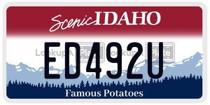 ED492U  license plate in ID