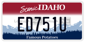 ED751U license plate in Idaho